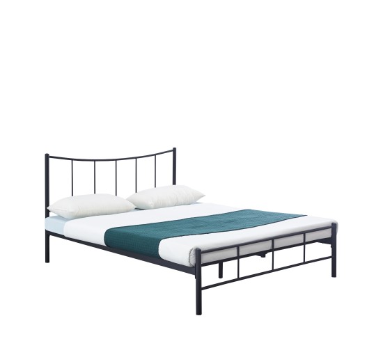 Κρεβάτι Ημίδιπλο ArteLibre ROSE Μαύρο Μέταλλο 208x129x100cm (Στρώμα 120x200cm)