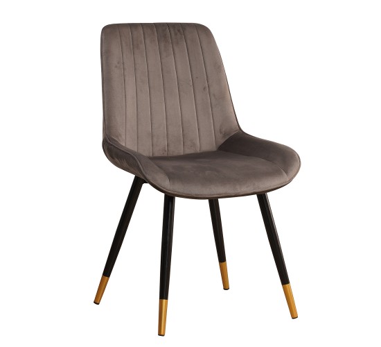 Καρέκλα ArteLibre MOSEY Γκρι Βελούδο/Μέταλλο/Ξύλο 52x57x85cm Καρέκλα ArteLibre MOSEY Γκρι Βελούδο/Μέταλλο/Ξύλο 52x57x85cm