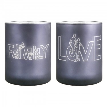 Θήκη Ρεσώ ArteLibre -Family- Γκρι Γυαλί 12.5cm Σε 2 Σχέδια