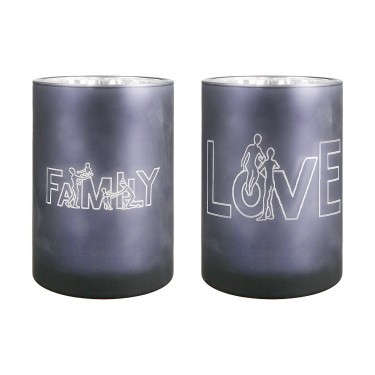 Θήκη Ρεσώ ArteLibre -Family- Γκρι Γυαλί 18cm Σε 2 Σχέδια