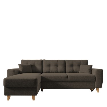 Καναπές Γωνιακός ArteLibre Αναστρέψιμη Γωνία JESSIE 235x160x85cm Καφέ