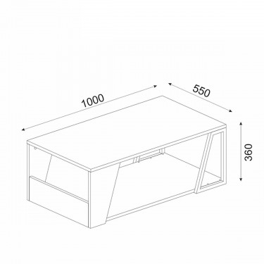 Τραπεζάκι Σαλονιού ArteLibre TINOS Φυσικό/Ανθρακί Μοριοσανίδα/Μελαμίνη 100x55x36cm