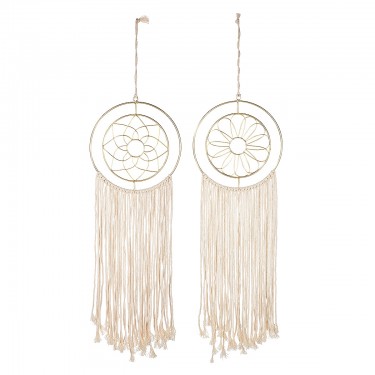 Διακοσμητικό Κρεμαστό ArteLibre Μάτι Κρεμ/Χρυσό Μέταλλο/Ύφασμα 0.5x21x80cm Σε 2 Σχέδια