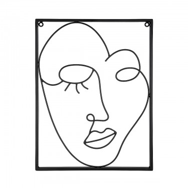 Διακοσμητικό Τοίχου Κορνίζα ArteLibre Πρόσωπο Μαύρο Μέταλλο 1.5x30x40cm Σε 2 Σχέδια