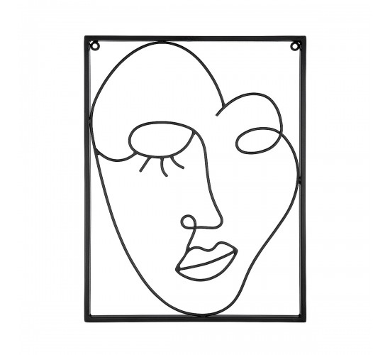 Διακοσμητικό Τοίχου Κορνίζα ArteLibre Πρόσωπο Μαύρο Μέταλλο 1.5x30x40cm Σε 2 Σχέδια
