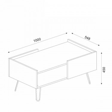 Τραπεζάκι Σαλονιού ArteLibre SERIFOS Φυσικό/Μαύρο Μοριοσανίδα/Μελαμίνη 100x55x45cm