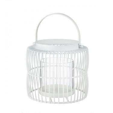 Φανάρι ArteLibre Κλουβί Λευκό Μέταλλο 23cm