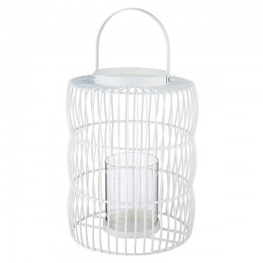 Φανάρι ArteLibre Κλουβί Λευκό Μέταλλο 35cm