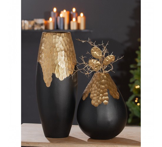 Βάζο ArteLibre Χρυσό/Μαύρο Αλουμίνιο 26cm