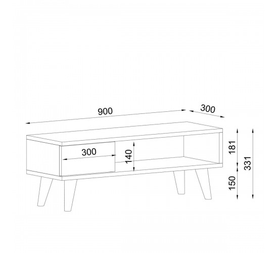 Έπιπλο Τηλεόρασης ArteLibre TELENDOS Φυσικό Μοριοσανίδα/Μελαμίνη 90x30x33cm