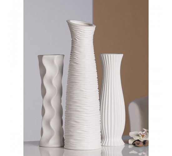 Βάζο ArteLibre Λευκό Κεραμικό 46cm Σε 3 Σχέδια