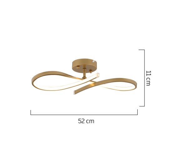 Φωτιστικό Οροφής LED ArteLibre AURIGA Χρυσό Μέταλλο 52x11cm Φωτιστικό Οροφής LED ArteLibre AURIGA Χρυσό Μέταλλο 52x11cm