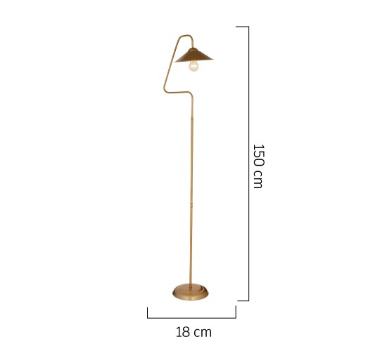 Φωτιστικό Δαπέδου CETUS Χρυσό Μέταλλο 18x150cm Φωτιστικό Δαπέδου CETUS Χρυσό Μέταλλο 18x150cm