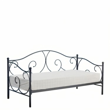Κρεβάτι ArteLibre MICHAEL Μεταλλικό Sandy Black 209x97x106cm (200x90cm)