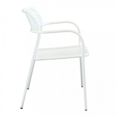 Πολυθρόνα Κήπου ArteLibre SOBEK Λευκό Μέταλλο 55x57x76cm