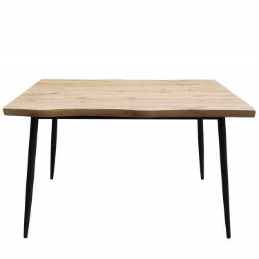 Τραπέζι Τραπεζαρίας ArteLibre AMADORA Φυσικό/Μαύρο Μοριοσανίδα/PVC/Μέταλλο 120x80x75cm