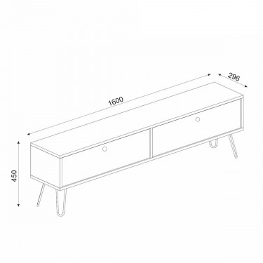 Έπιπλο Τηλεόρασης ArteLibre DRIMA Φυσικό/Μαύρο Μοριοσανίδα/Μελαμίνη 160x30x45cm