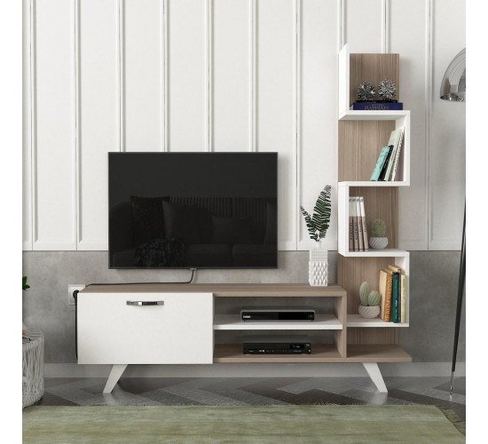 Σύνθετο Τηλεόρασης ArteLibre KEROS Λευκό/Cordoba Μοριοσανίδα/Μελαμίνη 150x30x132cm