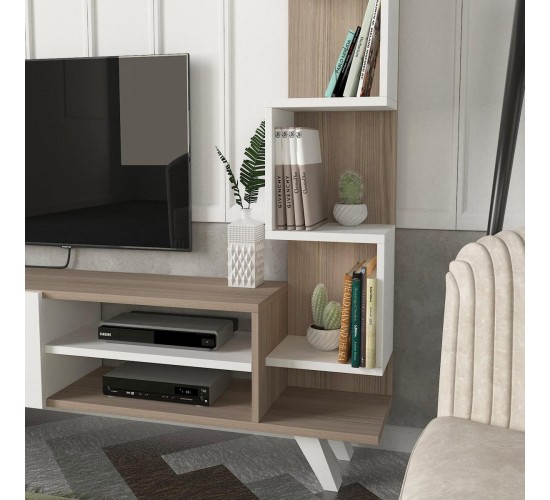 Σύνθετο Τηλεόρασης ArteLibre KEROS Λευκό/Cordoba Μοριοσανίδα/Μελαμίνη 150x30x132cm