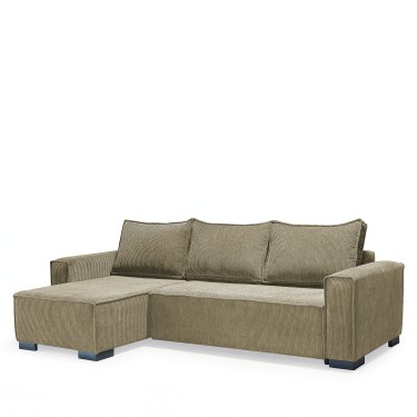 Καναπές Κρεβάτι Γωνιακός ArteLibre HARPER Αναστρέψιμος Μπεζ 271x160x94cm