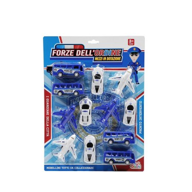Παιχνίδι Σετ Οχήματα Επιβολής Του Νόμου Πολύχρωμο 12Τμχ Για 3  Ετών