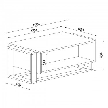 Τραπεζάκι Σαλονιού ArteLibre LEVITHA Μαύρο Μοριοσανίδα/Μελαμίνη 108x60x40cm