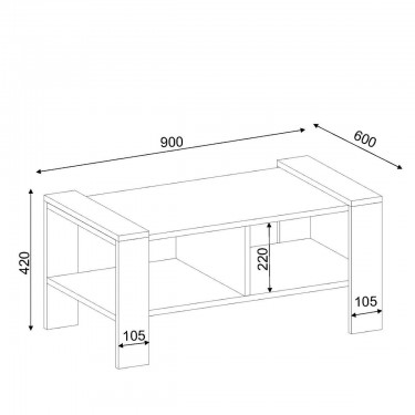 Τραπεζάκι Σαλονιού ArteLibre ARSIDA Λευκό/Καρυδί Μοριοσανίδα/Μελαμίνη 90x60x42cm