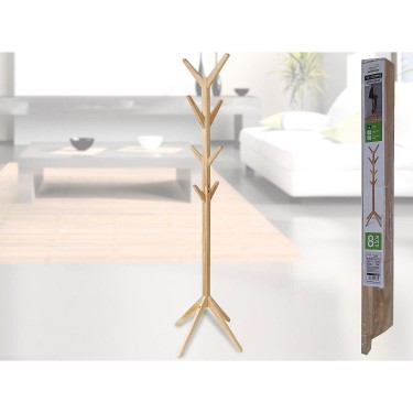 Καλόγερος 8 Θέσεων Φυσικό Ξύλο 35x35x167.5cm