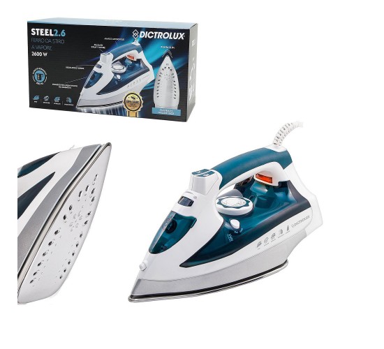 Ατμοσίδερο Με Πλάκα Inox Λευκό/Μπλε 2600W