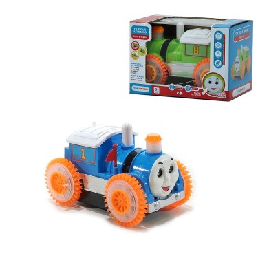 Παχνίδι Τρενάκι Με Κίνηση Φως Και Μουσική Μπλε Πλαστικό 17cm Μπαταρίας Για 3  Ετών