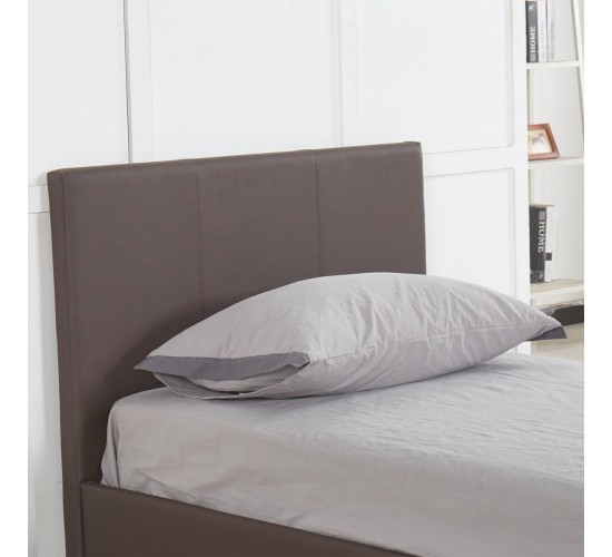 Κρεβάτι AZALEA Σκούρο Καφέ PU 213x98x88cm (Στρώμα 90x200cm)