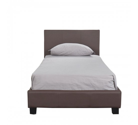 Κρεβάτι AZALEA Σκούρο Καφέ PU 213x98x88cm (Στρώμα 90x200cm)