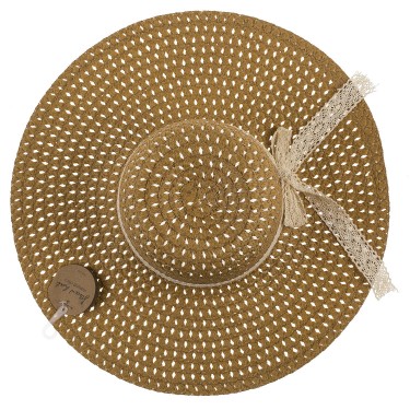 Καπέλο Ψάθινο Με Χρωματιστή Λωρίδα Φυσικό Φ46x12cm Μέγεθος One Size Σε 2 Χρώματα