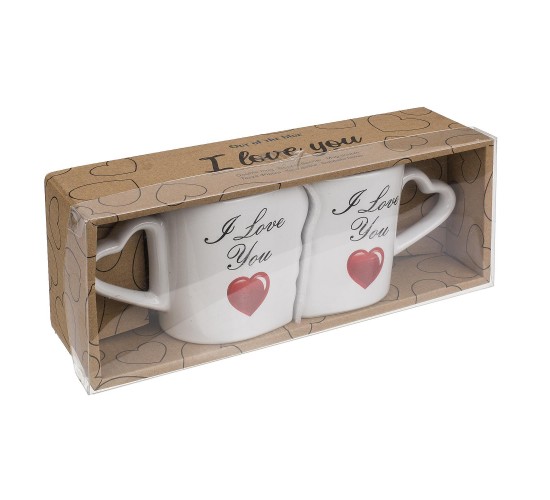 Κούπα Διπλή -I Love You- Λευκό Κεραμικό 8.5x9cm 2Τμχ