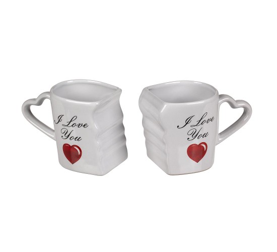 Κούπα Διπλή -I Love You- Λευκό Κεραμικό 8.5x9cm 2Τμχ