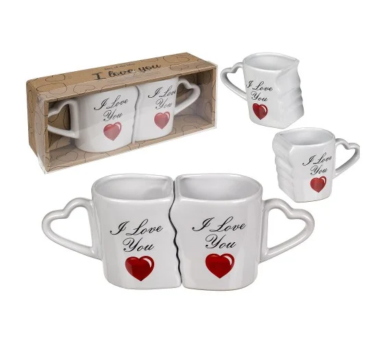 Κούπα Διπλή -I Love You- Λευκό Κεραμικό 8.5x9cm 2Τμχ Κούπα Διπλή -I Love You- Λευκό Κεραμικό 8.5x9cm 2Τμχ