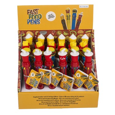 Στυλό -Fast Food- Με 10 Χρωματιστές Μύτες Πολύχρωμο Πλαστικό 16cm Σε 4 Σχέδια