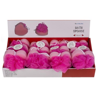 Σφουγγάρι Μπάνιου Σε Σχήμα Καρδιάς Ροζ Πλαστικό 12cm Σε 3 Σχέδια