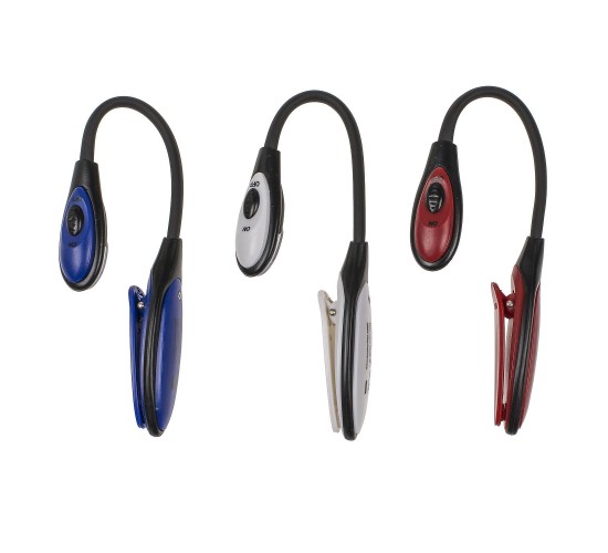 Φακός LED Διάβασματος Με Κλιπ Πλαστικό 16m Μπαταρίας Σε 3 Χρώματα