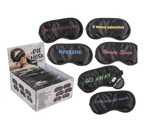 Μάσκα Ύπνου Με Slogan Στα Αγγλικά Μαύρο Σε 6 Σχέδια