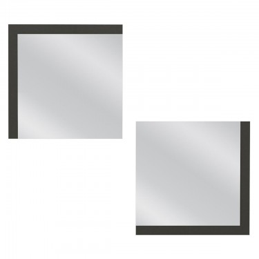 Καθρέπτης Τοίχου ArteLibre AHSA Ανθρακί Μοριοσανίδα/Γυαλί 60x60cm Σετ 2Τμχ
