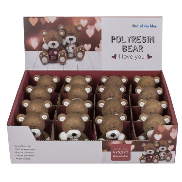 Διακοσμητικό Αρκουδάκι -I Love You- Καφέ Polyresin 6x6.5cm Σε 2 Σχέδια