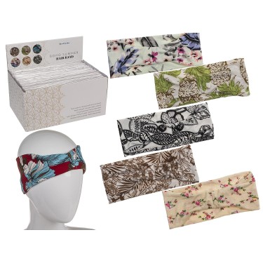 Κορδέλα Μαλλιών Boho-Summer 100%  Polyester 22.5x9cm Σε 6 Σχέδια