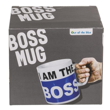 Κούπα -I AM THE BOSS- 1lt Λευκό/Μπλε Κεραμικό 13x11cm