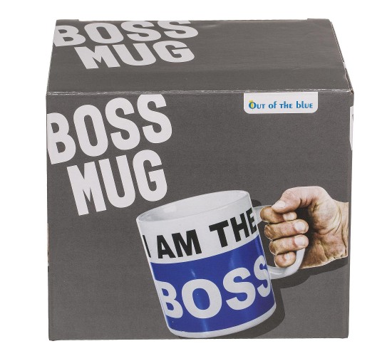 Κούπα -I AM THE BOSS- 1lt Λευκό/Μπλε Κεραμικό 13x11cm