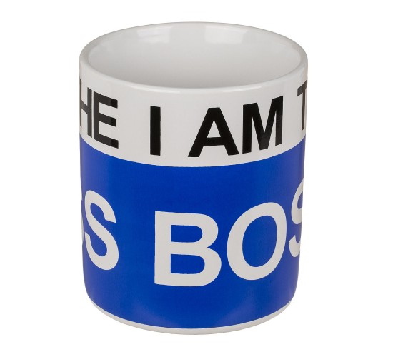 Κούπα -I AM THE BOSS- 1lt Λευκό/Μπλε Κεραμικό 13x11cm