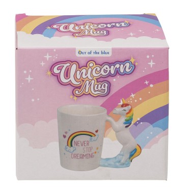 Κούπα -Never Stop Dreaming- Με Λαβή Μονόκερως Λευκό Κεραμικό 11x9cm