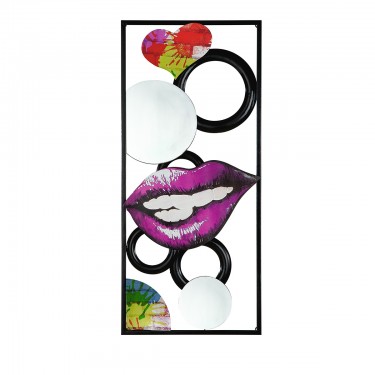 Ανάγλυφο Τοίχου Ορθογώνιο Πολύχρωμο Μεταλλικό/Καθρέφτης Γυαλί 2.5xW