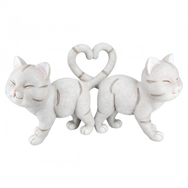 Φιγούρα Γάτα -Kitten- Πολυρεζίνη Γκρι 7.5x20x11cm 2Τμχ