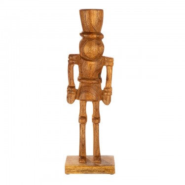 Φιγούρα Καρυοθραύστης -Tom- Ξύλο Μάνγκο Εκρού 8x12.5x41cm